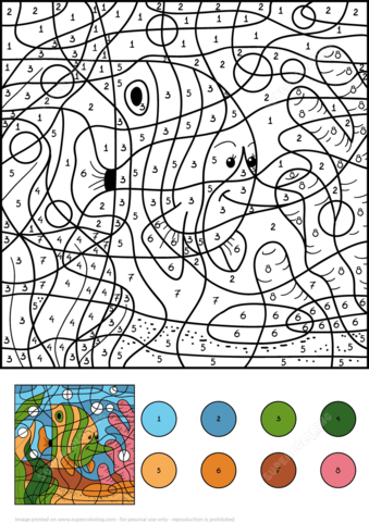 Angelfish Color By Number Coloring Page